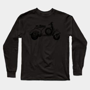 Vespa classic vintage scratch line art Long Sleeve T-Shirt